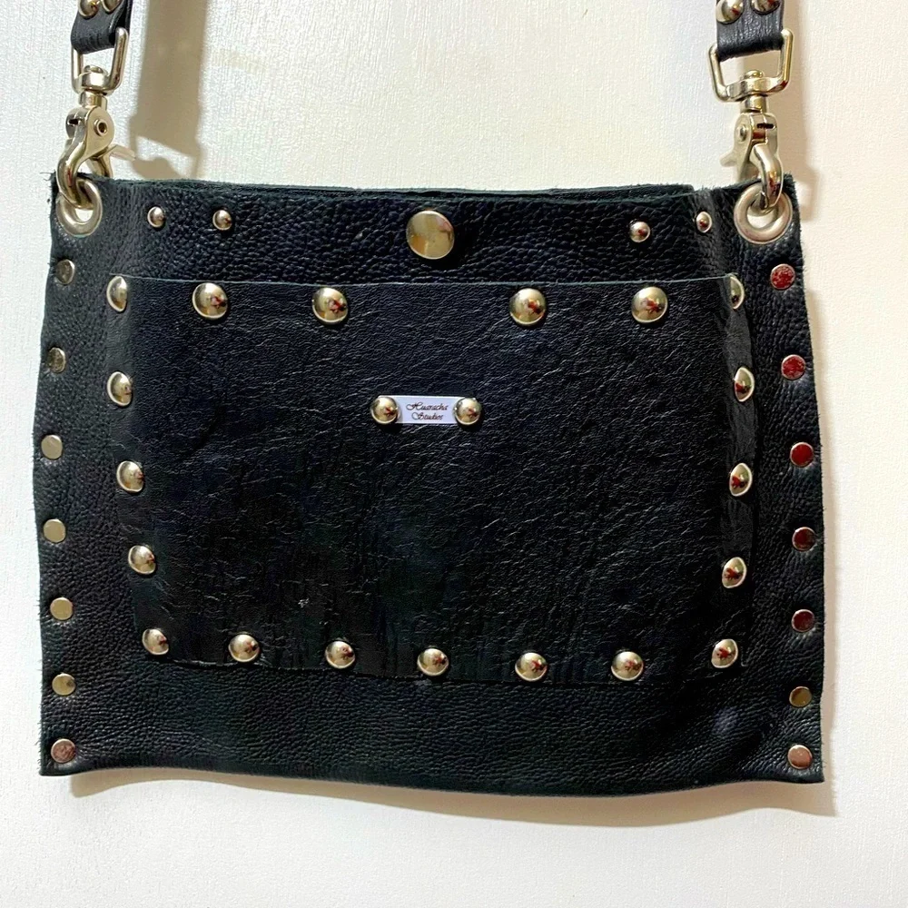 Huaracha Studios purse leather crossbody slim outer pocket studded